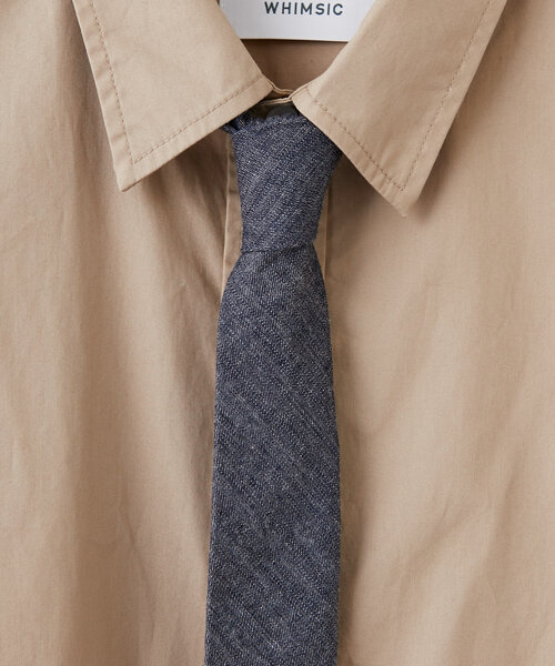 WHIMSIC（ウィムジック）の「【UNISEX】ネクタイ付きレギュラーカラ―シャツ（シャツ/ブラウス・レディース・ブルー/ピンク/ベージュ・FREE）」の6枚目の写真