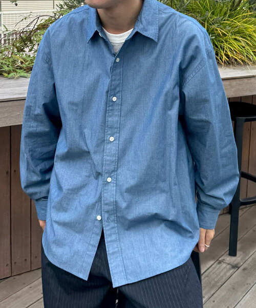 WHIMSIC（ウィムジック）の「【UNISEX】ネクタイ付きレギュラーカラ―シャツ（シャツ/ブラウス・レディース・ブルー/ピンク/ベージュ・FREE）」の15枚目の写真