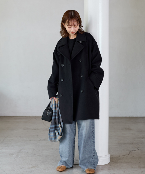 Super140 ミドルPコート ブラック JOURNAL STANDARD JOURNAL STANDARD（ジャーナルスタンダード）の「Super140 ミドルP