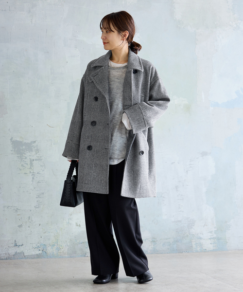 JOURNAL STANDARD（ジャーナルスタンダード）の「Super140 ミドルPコート（ピーコート・レディース・ブラック/ブラック系その他・38/36）」の17枚目の写真