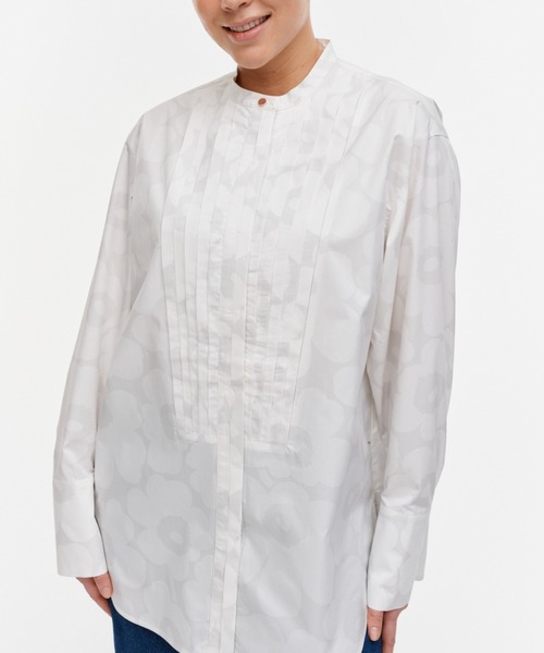 marimekko（マリメッコ）の「Heti Unikko /co poplin　blouse（シャツ/ブラウス・レディース・ホワイト・40/38/42/36/34）」の8枚目の写真