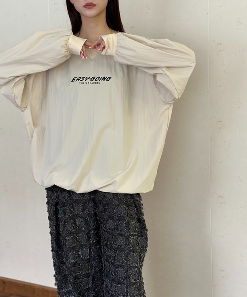 Per sist ence（パーシエンス）の「ナイロンVネックプリントプルオーバー（Tシャツ/カットソー・レディース・グレー/ブラック/アイボリー・FREE）」の21枚目の写真