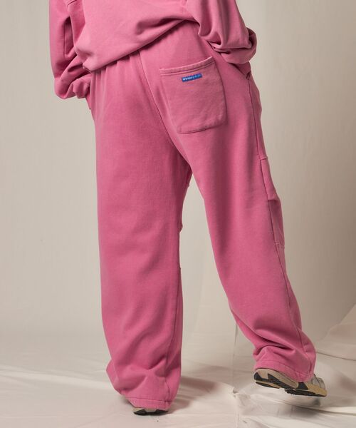 【SEQUENZ（シークエンズ）】DOUBLE KNEE WASHED SWEAT PANTS / スノーウォッシュ加工 刺繍 オーバーサイズ ヴィンテージライク 刺繍 裏起毛 【セットアップ対応】（スウェットパンツ）｜SEQUENZ（シークエンズ）