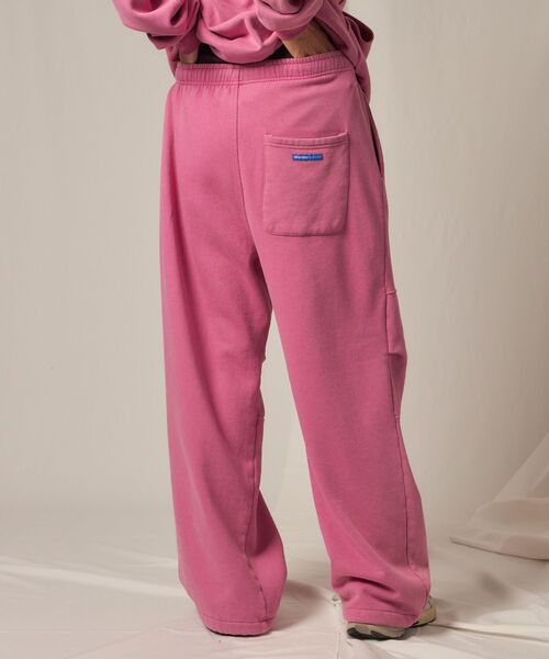 【SEQUENZ（シークエンズ）】DOUBLE KNEE WASHED SWEAT PANTS / スノーウォッシュ加工 刺繍 オーバーサイズ ヴィンテージライク 刺繍 裏起毛 【セットアップ対応】（スウェットパンツ）｜SEQUENZ（シークエンズ）