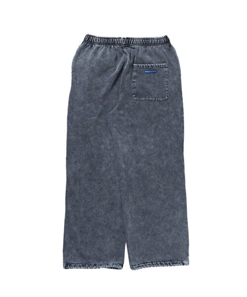 【SEQUENZ（シークエンズ）】DOUBLE KNEE WASHED SWEAT PANTS / スノーウォッシュ加工 刺繍 オーバーサイズ ヴィンテージライク 刺繍 裏起毛 【セットアップ対応】（スウェットパンツ）｜SEQUENZ（シークエンズ）