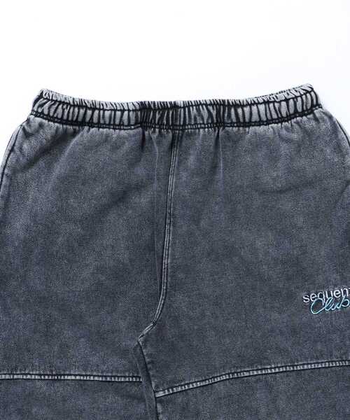 【SEQUENZ（シークエンズ）】DOUBLE KNEE WASHED SWEAT PANTS / スノーウォッシュ加工 刺繍 オーバーサイズ ヴィンテージライク 刺繍 裏起毛 【セットアップ対応】（スウェットパンツ）｜SEQUENZ（シークエンズ）