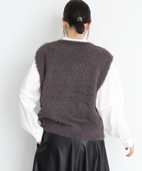THE SHOP TK (ザ ショップ ティーケー )の「◆【ヒルナンデス!で紹介】Vネックフェザーベスト/洗える(ベスト・レディース・スミクロ/スモーキーグリーン系/ナチュラル・99)」の8枚目の写真
