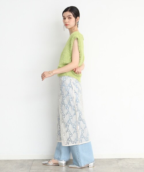 THE SHOP TK (ザ ショップ ティーケー )の「◆【ヒルナンデス!で紹介】Vネックフェザーベスト/洗える(ベスト・レディース・スミクロ/スモーキーグリーン系/ナチュラル・99)」の11枚目の写真