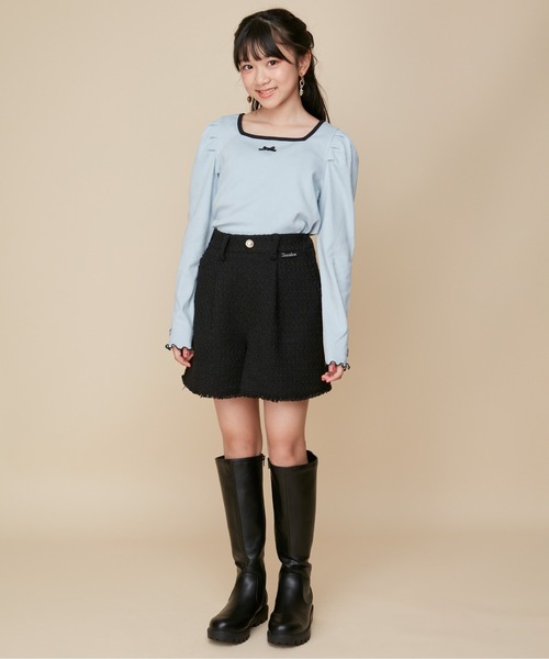 JENNI love（ジェニィラブ）の「【ウエスト調整可能】ツイードショートパンツ（その他パンツ・キッズ・ブラック/その他・130cm/140cm/150cm/160cm）」の8枚目の写真