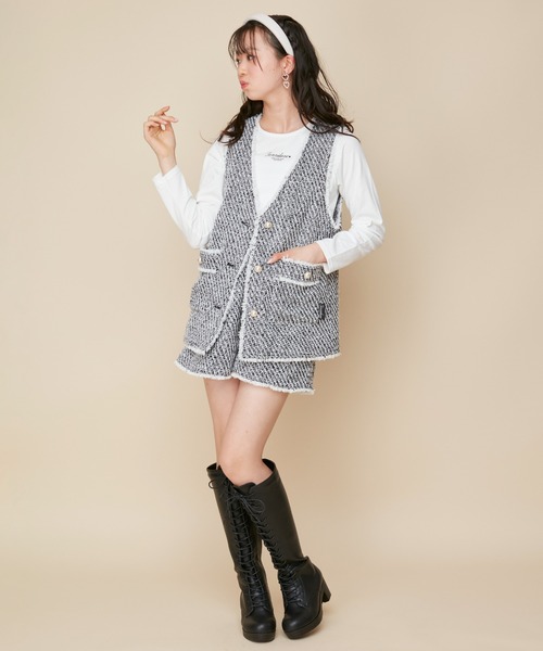 JENNI love（ジェニィラブ）の「【ウエスト調整可能】ツイードショートパンツ（その他パンツ・キッズ・ブラック/その他・130cm/140cm/150cm/160cm）」の12枚目の写真