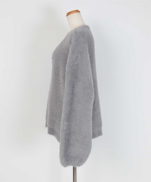 シャギーVネックボリュームニットカーディガン（カーディガン/ボレロ）｜ur's（ユアーズ）