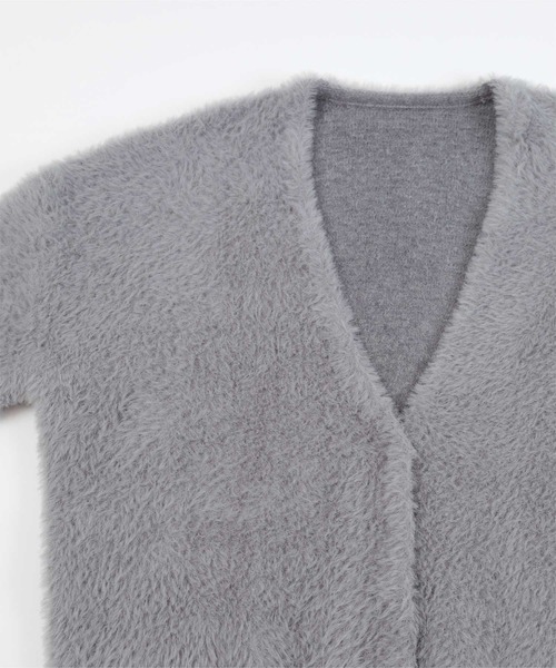 シャギーVネックボリュームニットカーディガン（カーディガン/ボレロ）｜ur's（ユアーズ）