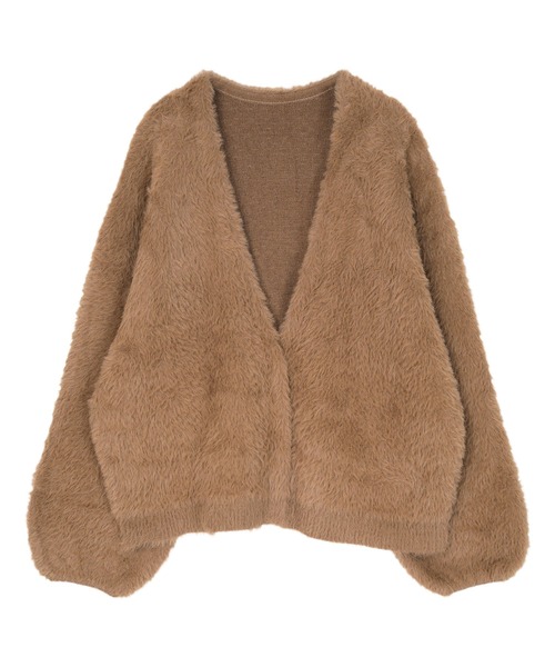 シャギーVネックボリュームニットカーディガン（カーディガン/ボレロ）｜ur's（ユアーズ）