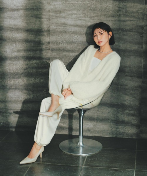 シャギーVネックボリュームニットカーディガン（カーディガン/ボレロ）｜ur's（ユアーズ）