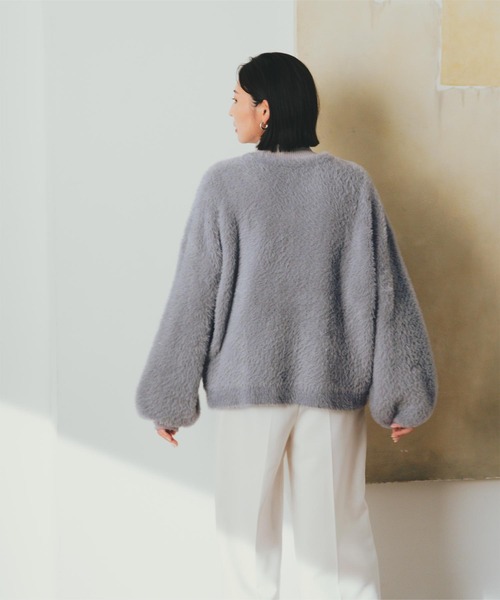 シャギーVネックボリュームニットカーディガン（カーディガン/ボレロ）｜ur's（ユアーズ）