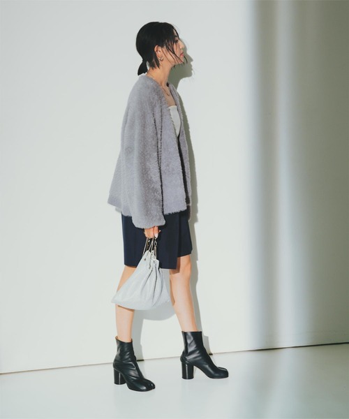 シャギーVネックボリュームニットカーディガン（カーディガン/ボレロ）｜ur's（ユアーズ）