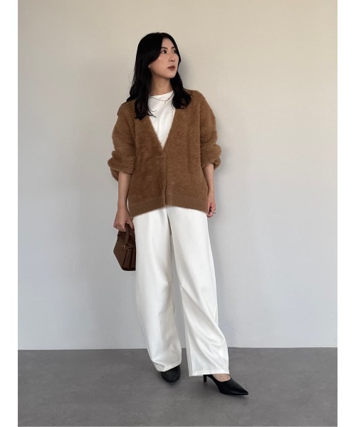 シャギーVネックボリュームニットカーディガン（カーディガン/ボレロ）｜ur's（ユアーズ）