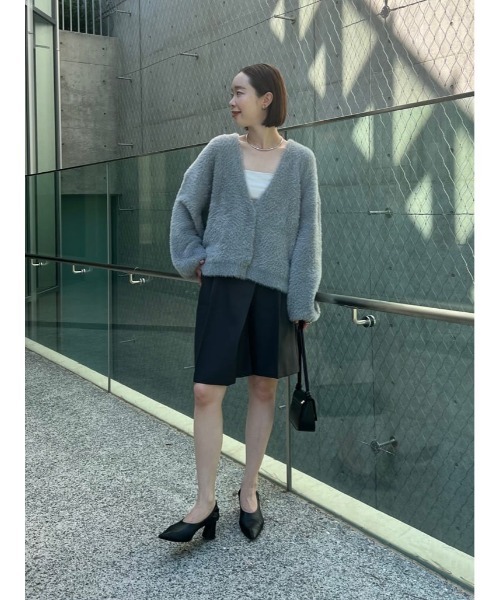 シャギーVネックボリュームニットカーディガン（カーディガン/ボレロ）｜ur's（ユアーズ）