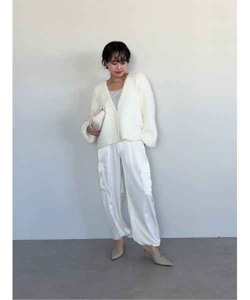 シャギーVネックボリュームニットカーディガン（カーディガン/ボレロ）｜ur's（ユアーズ）