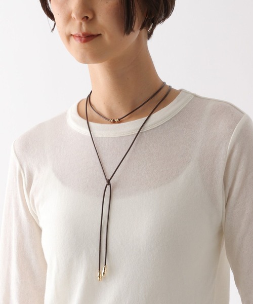 LEPSIM（レプシィム）の「コードマルチネックレス　152675（ネックレス・レディース・ブラック/ブラウン・ONE SIZE）」の2枚目の写真