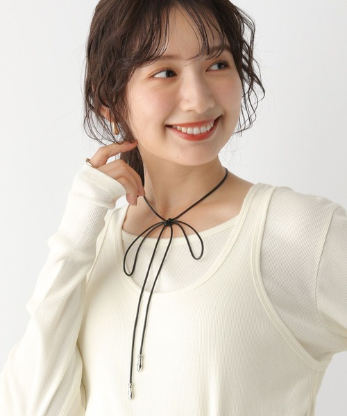 LEPSIM（レプシィム）の「コードマルチネックレス　152675（ネックレス・レディース・ブラック/ブラウン・ONE SIZE）」の5枚目の写真