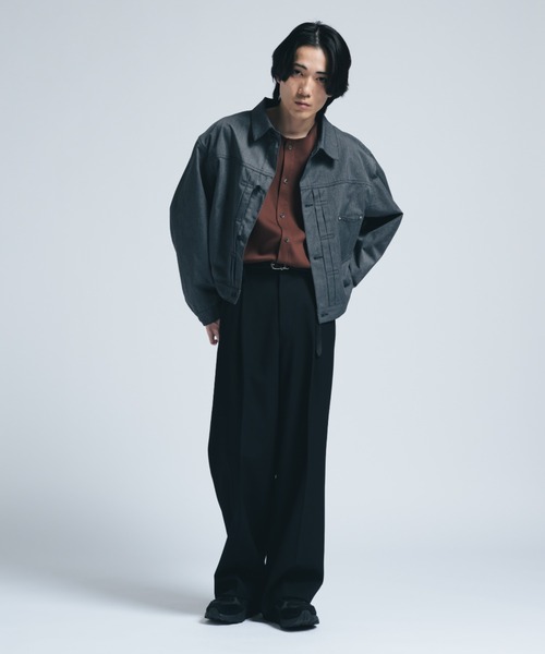 INTER FACTORY（インターファクトリー）の「ブラックシャンブレー 1st ジャケット/ Relux Fit - made in INTER FACTORY（その他アウター・メンズ・ブラック・LARGE/MEDIUM/SMALL）」の21枚目の写真