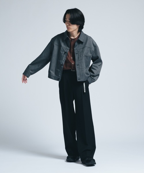 INTER FACTORY（インターファクトリー）の「ブラックシャンブレー 1st ジャケット/ Relux Fit - made in INTER FACTORY（その他アウター・メンズ・ブラック・LARGE/MEDIUM/SMALL）」の22枚目の写真
