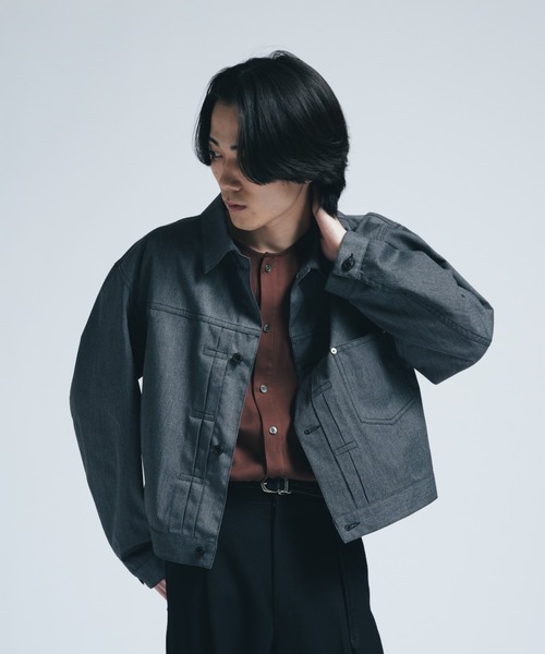 INTER FACTORY（インターファクトリー）の「ブラックシャンブレー 1st ジャケット/ Relux Fit - made in INTER FACTORY（その他アウター・メンズ・ブラック・LARGE/MEDIUM/SMALL）」の5枚目の写真