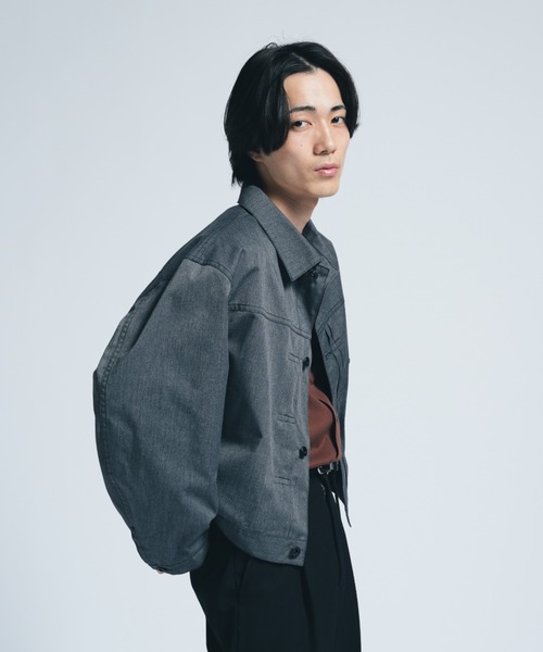INTER FACTORY（インターファクトリー）の「ブラックシャンブレー 1st ジャケット/ Relux Fit - made in INTER FACTORY（その他アウター・メンズ・ブラック・LARGE/MEDIUM/SMALL）」の6枚目の写真