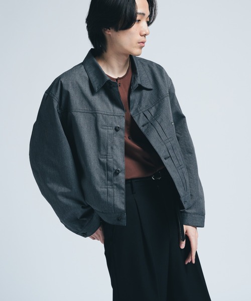 INTER FACTORY（インターファクトリー）の「ブラックシャンブレー 1st ジャケット/ Relux Fit - made in INTER FACTORY（その他アウター・メンズ・ブラック・LARGE/MEDIUM/SMALL）」の8枚目の写真