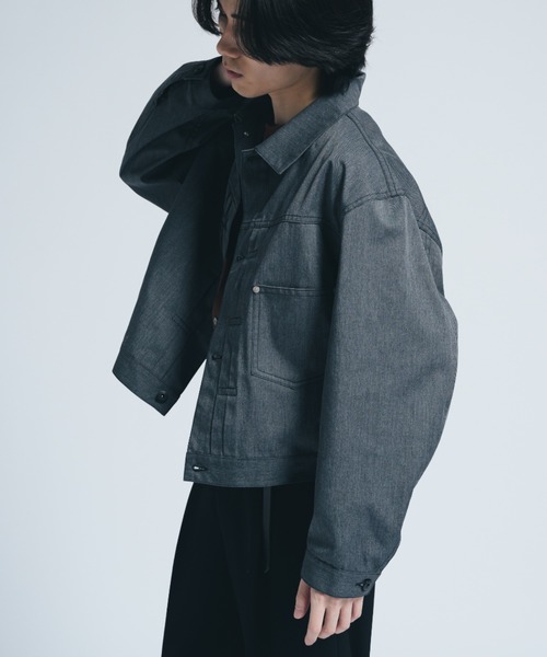 INTER FACTORY（インターファクトリー）の「ブラックシャンブレー 1st ジャケット/ Relux Fit - made in INTER FACTORY（その他アウター・メンズ・ブラック・LARGE/MEDIUM/SMALL）」の10枚目の写真