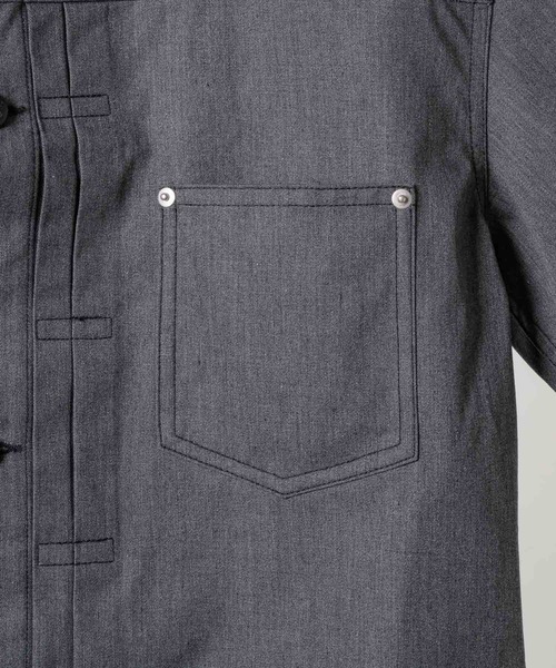 INTER FACTORY（インターファクトリー）の「ブラックシャンブレー 1st ジャケット/ Relux Fit - made in INTER FACTORY（その他アウター・メンズ・ブラック・LARGE/MEDIUM/SMALL）」の15枚目の写真