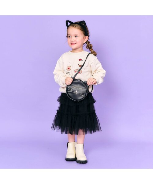 apres les cours（アプレレクール）の「ティアードチュールスカート（スカート・キッズ・アイボリー/ブラック・140/90/120/130/110/100）」の5枚目の写真