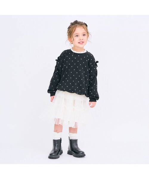 apres les cours（アプレレクール）の「ティアードチュールスカート（スカート・キッズ・アイボリー/ブラック・140/90/120/130/110/100）」の11枚目の写真