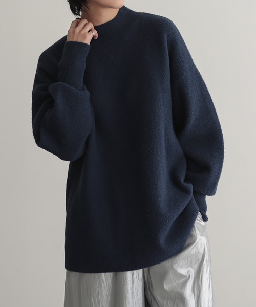 for/c(フォーシー)の「Wフェイスフェザーハイネックニット【サスティナブル】(ニット/セーター・レディース・アイボリー/ネイビー/チャコールグレー・L/M)」の2枚目の写真