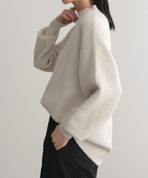 for/c(フォーシー)の「Wフェイスフェザーハイネックニット【サスティナブル】(ニット/セーター・レディース・アイボリー/ネイビー/チャコールグレー・L/M)」の1枚目の写真