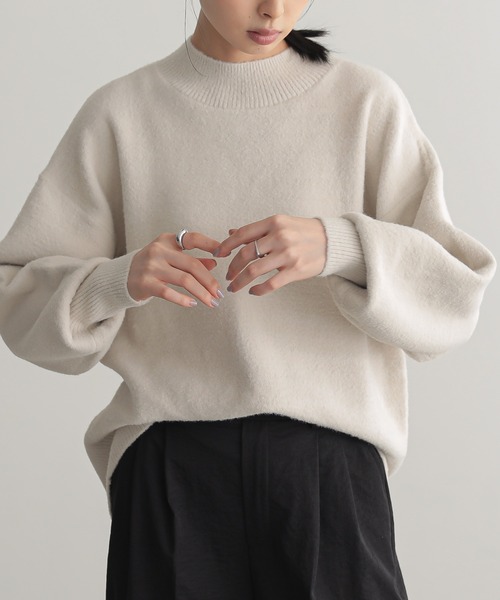 for/c(フォーシー)の「Wフェイスフェザーハイネックニット【サスティナブル】(ニット/セーター・レディース・アイボリー/ネイビー/チャコールグレー・L/M)」の16枚目の写真