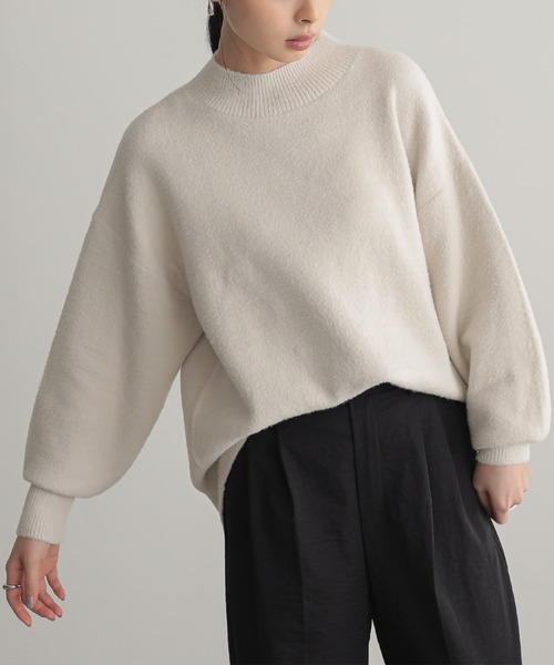 for/c(フォーシー)の「Wフェイスフェザーハイネックニット【サスティナブル】(ニット/セーター・レディース・アイボリー/ネイビー/チャコールグレー・L/M)」の18枚目の写真