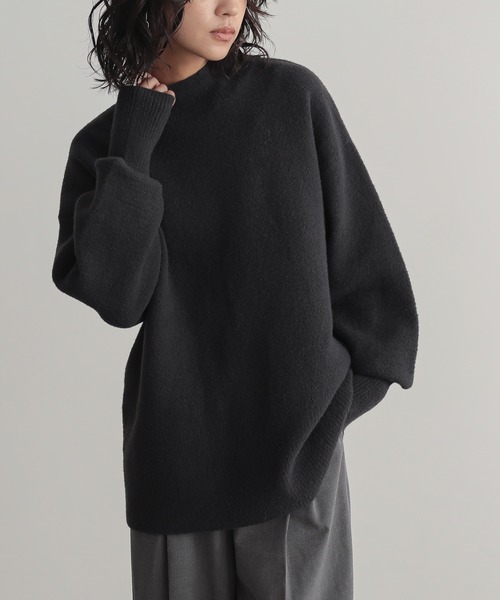 for/c(フォーシー)の「Wフェイスフェザーハイネックニット【サスティナブル】(ニット/セーター・レディース・アイボリー/ネイビー/チャコールグレー・L/M)」の4枚目の写真