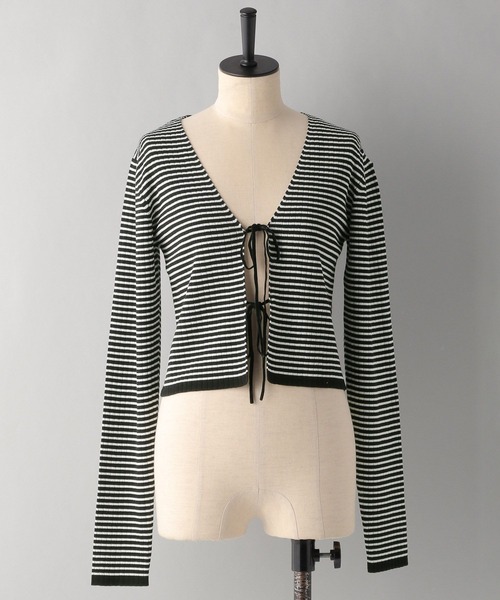 A part by(アパートバイ)の「【e/rm】シルクコンカーディガン(カーディガン/ボレロ・レディース・その他/ボルドー/ブラック・FREE)」の1枚目の写真