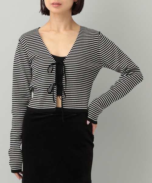 A part by(アパートバイ)の「【e/rm】シルクコンカーディガン(カーディガン/ボレロ・レディース・その他/ボルドー/ブラック・FREE)」の9枚目の写真