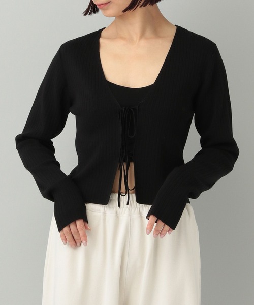 A part by(アパートバイ)の「【e/rm】シルクコンカーディガン(カーディガン/ボレロ・レディース・その他/ボルドー/ブラック・FREE)」の13枚目の写真