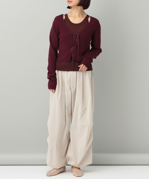 A part by(アパートバイ)の「【e/rm】シルクコンカーディガン(カーディガン/ボレロ・レディース・その他/ボルドー/ブラック・FREE)」の16枚目の写真