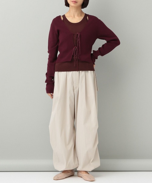 A part by(アパートバイ)の「【e/rm】シルクコンカーディガン(カーディガン/ボレロ・レディース・その他/ボルドー/ブラック・FREE)」の18枚目の写真