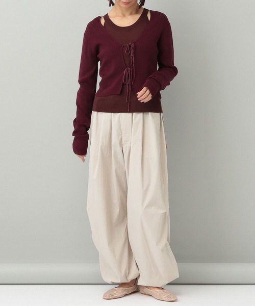 A part by(アパートバイ)の「【e/rm】シルクコンカーディガン(カーディガン/ボレロ・レディース・その他/ボルドー/ブラック・FREE)」の19枚目の写真