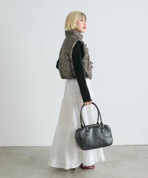 w closet（ダブルクローゼット）の「ティアードロングスカート（スカート・レディース・オフホワイト/ブラック/ブラウン・FREE）」の9枚目の写真