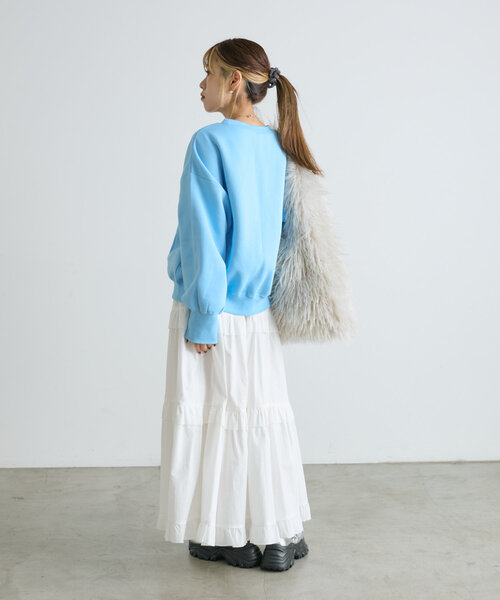 w closet（ダブルクローゼット）の「ティアードロングスカート（スカート・レディース・オフホワイト/ブラック/ブラウン・FREE）」の11枚目の写真