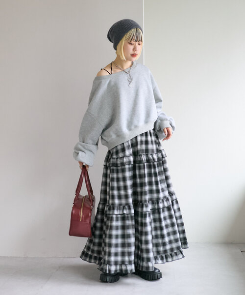 w closet（ダブルクローゼット）の「ティアードロングスカート