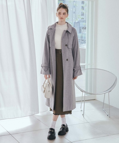 archives（アルシーヴ）の「２ｗａｙウールトレンチコート（トレンチコート・レディース・アイボリー/グレー/ブラック/シルバーグレー・MEDIUM）」の5枚目の写真