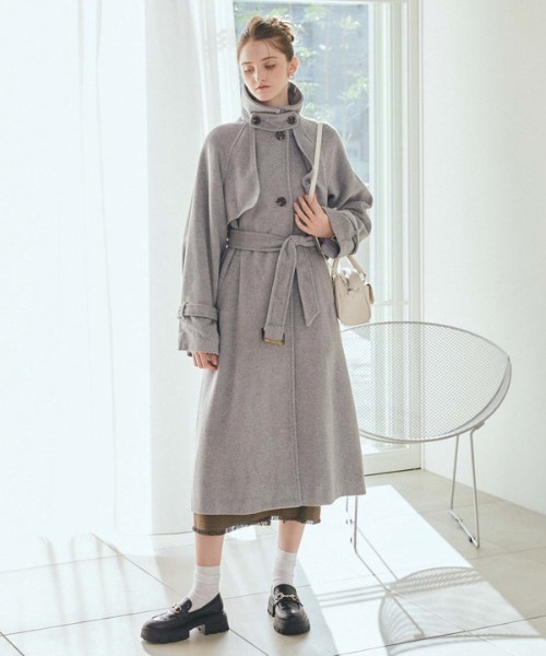 archives（アルシーヴ）の「２ｗａｙウールトレンチコート（トレンチコート・レディース・アイボリー/グレー/ブラック/シルバーグレー・MEDIUM）」の10枚目の写真